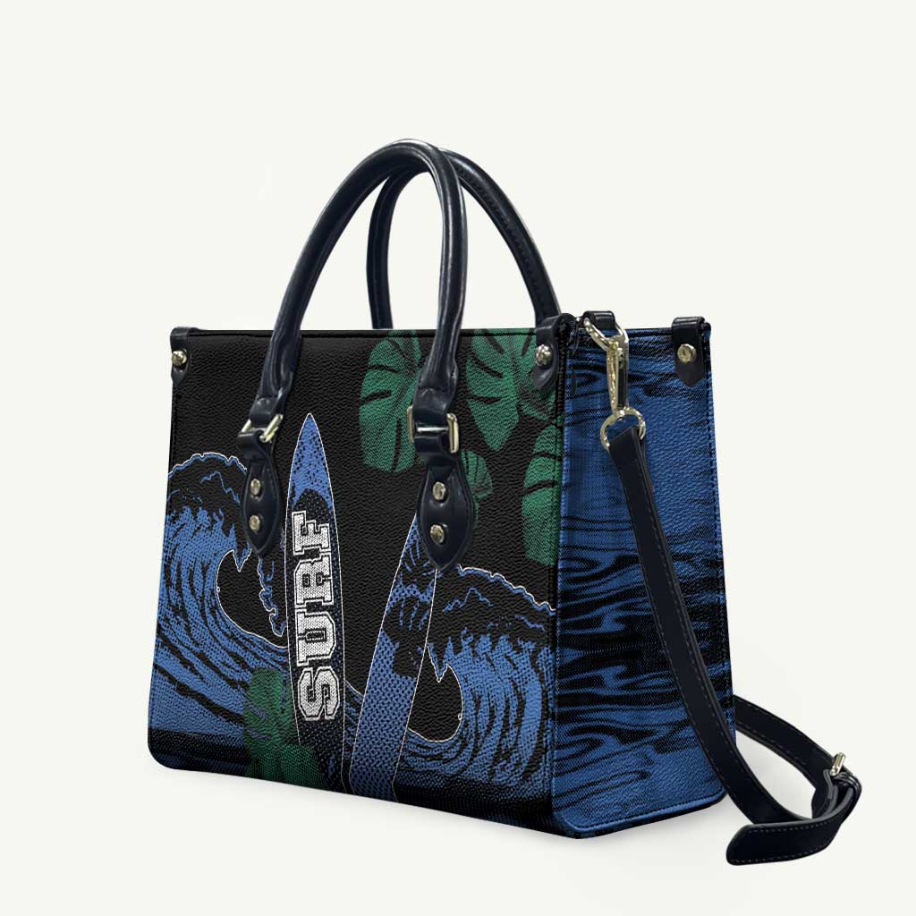Surfing Leather Bag Retro Waves Dot Halftone