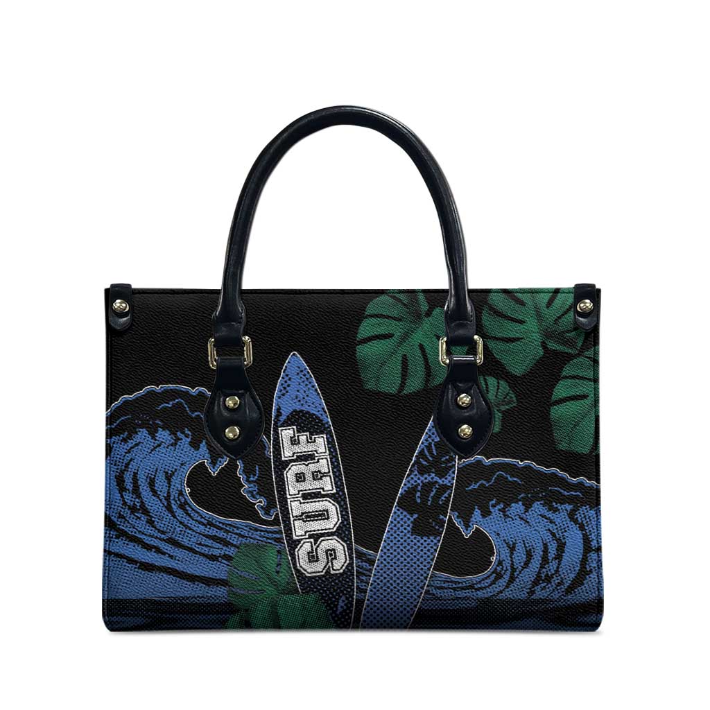 Surfing Leather Bag Retro Waves Dot Halftone