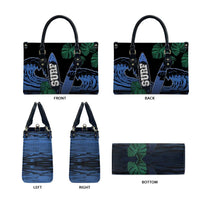 Surfing Leather Bag Retro Waves Dot Halftone