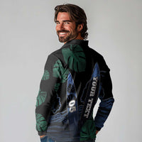Custom Surfing Long Sleeve Polo Shirt Retro Waves Dot Halftone