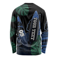 Custom Surfing Long Sleeve Shirt Retro Waves Dot Halftone