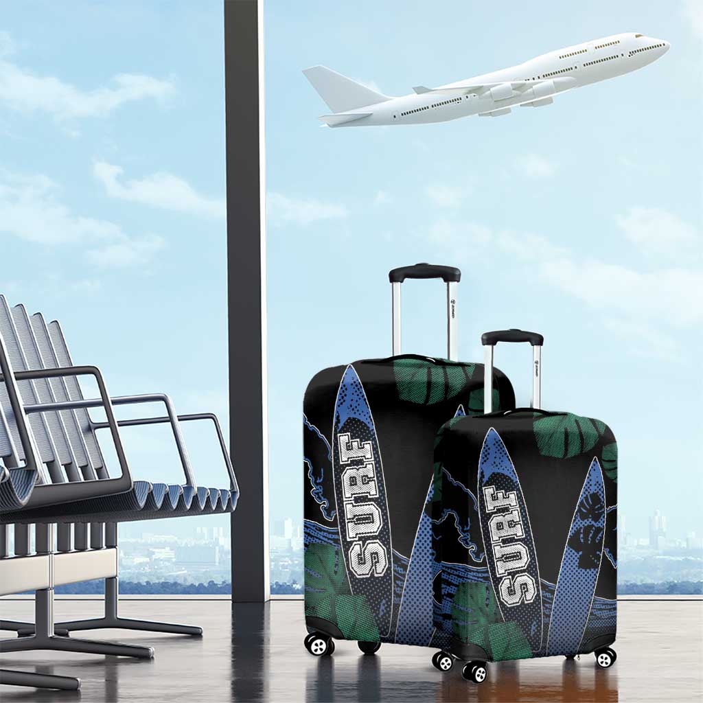Surfing Luggage Cover Retro Waves Dot Halftone