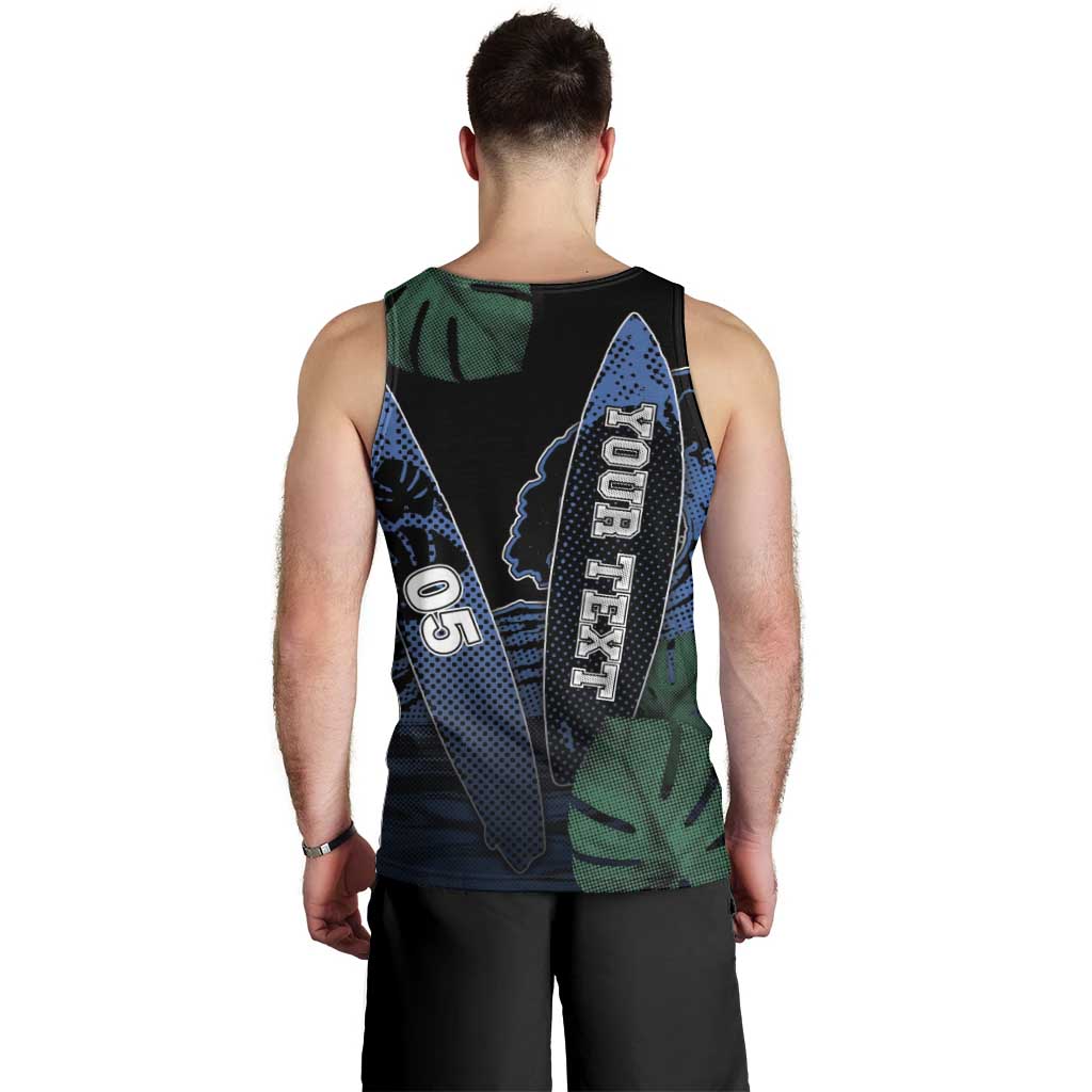 Custom Surfing Men Tank Top Retro Waves Dot Halftone