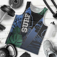 Custom Surfing Men Tank Top Retro Waves Dot Halftone