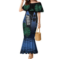 Custom Surfing Mermaid Dress Retro Waves Dot Halftone