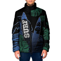 Custom Surfing Padded Jacket Retro Waves Dot Halftone