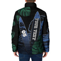 Custom Surfing Padded Jacket Retro Waves Dot Halftone
