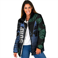 Custom Surfing Padded Jacket Retro Waves Dot Halftone