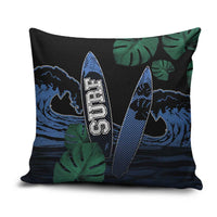 Surfing Pillow Cover Retro Waves Dot Halftone