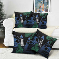 Surfing Pillow Cover Retro Waves Dot Halftone