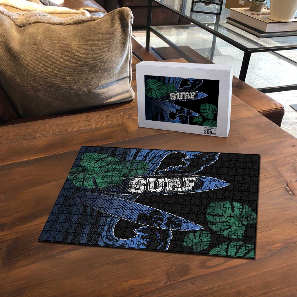 Surfing Puzzle Retro Waves Dot Halftone