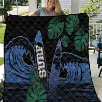 Surfing Quilt Retro Waves Dot Halftone