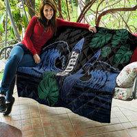 Surfing Quilt Retro Waves Dot Halftone