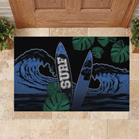 Surfing Rubber Doormat Retro Waves Dot Halftone