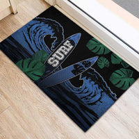Surfing Rubber Doormat Retro Waves Dot Halftone