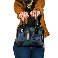 Surfing Shoulder Handbag Retro Waves Dot Halftone