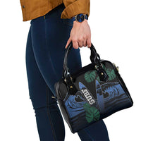 Surfing Shoulder Handbag Retro Waves Dot Halftone