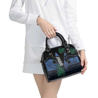 Surfing Shoulder Handbag Retro Waves Dot Halftone