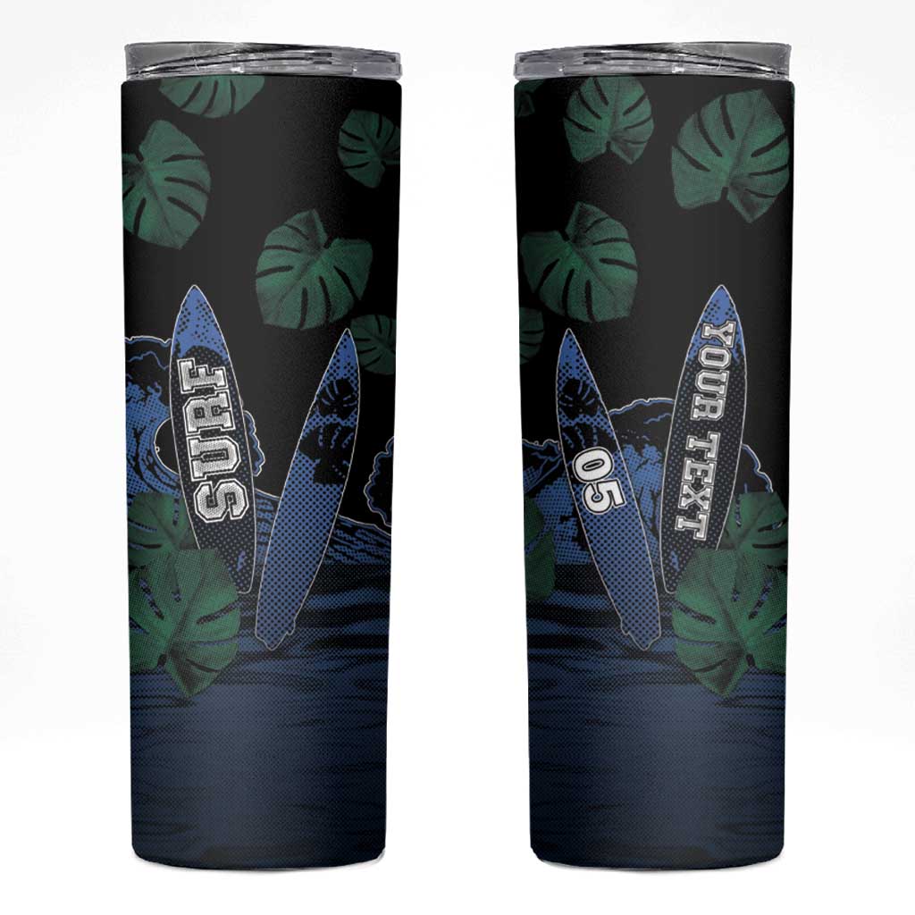 Custom Surfing Skinny Tumbler Retro Waves Dot Halftone