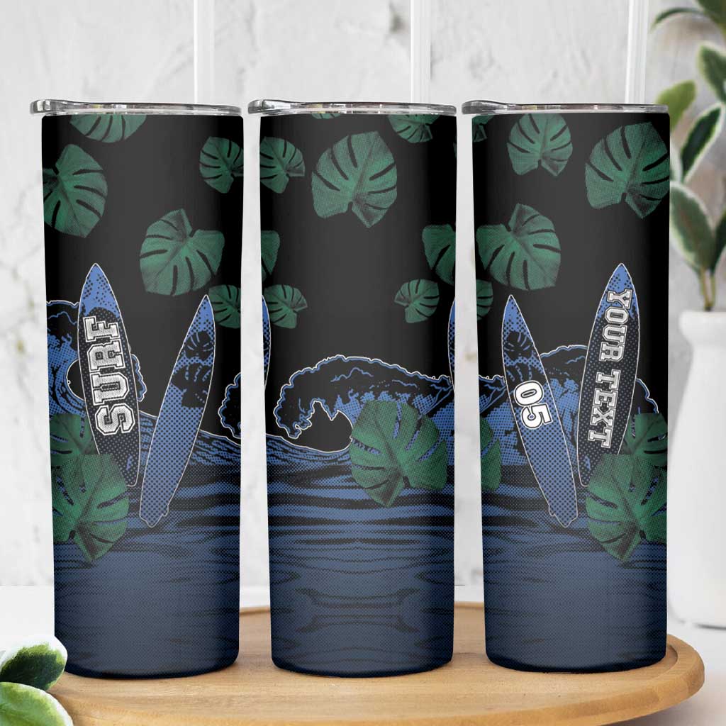 Custom Surfing Skinny Tumbler Retro Waves Dot Halftone
