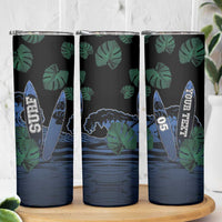 Custom Surfing Skinny Tumbler Retro Waves Dot Halftone