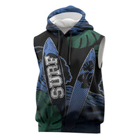 Custom Surfing Sleeveless Hoodie Retro Waves Dot Halftone