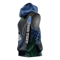 Custom Surfing Sleeveless Hoodie Retro Waves Dot Halftone