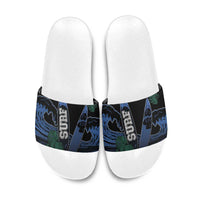 Surfing Slide Sandals Retro Waves Dot Halftone