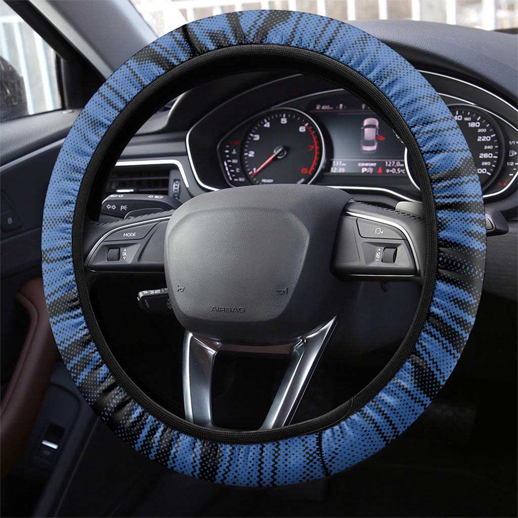 Surfing Steering Wheel Cover Retro Waves Dot Halftone