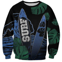 Custom Surfing Sweatshirt Retro Waves Dot Halftone