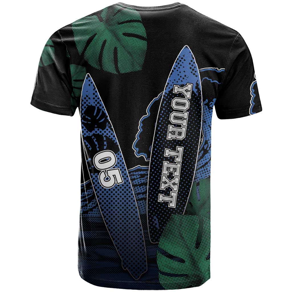 Custom Surfing T Shirt Retro Waves Dot Halftone