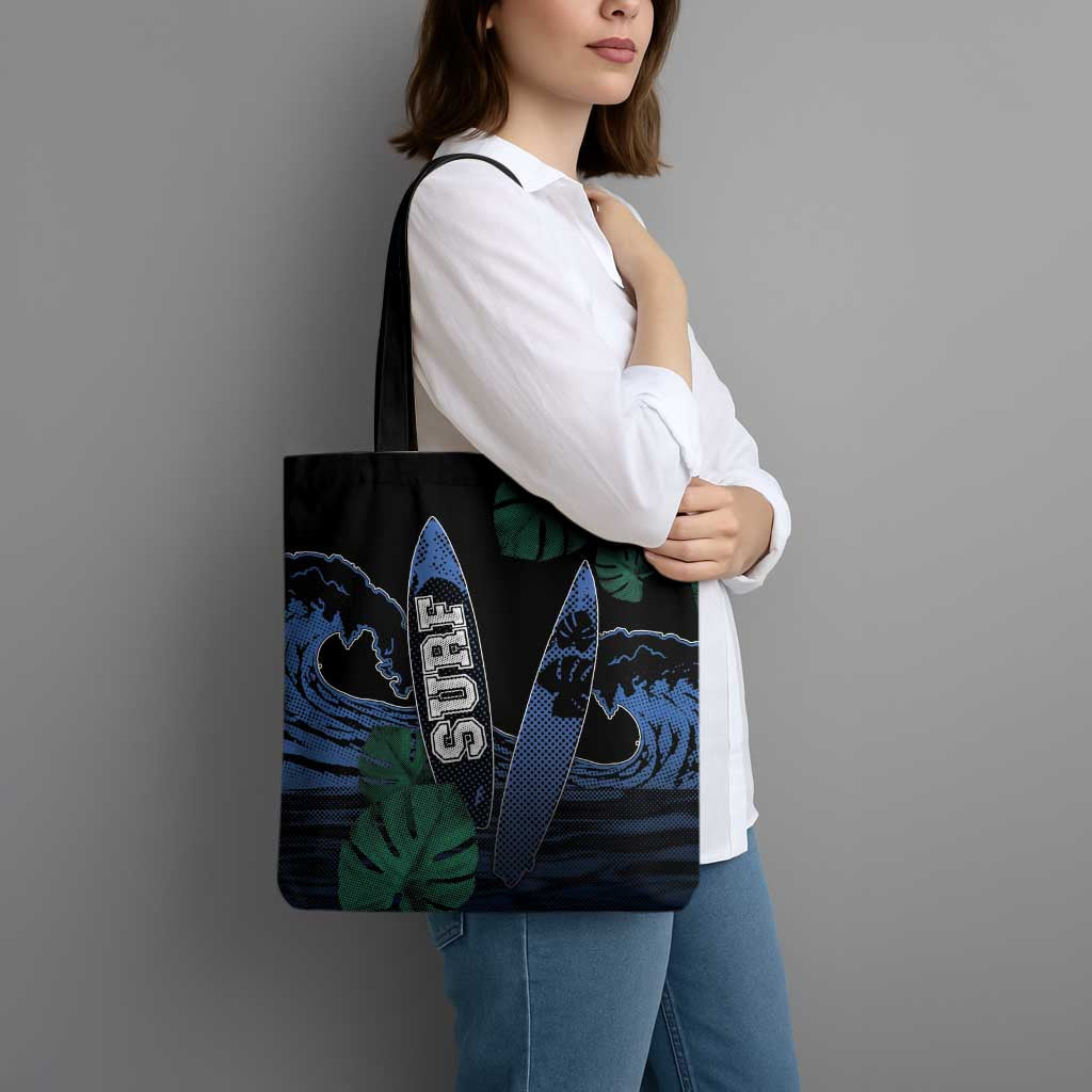 Surfing Tote Bag Retro Waves Dot Halftone