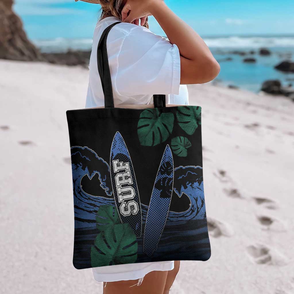 Surfing Tote Bag Retro Waves Dot Halftone