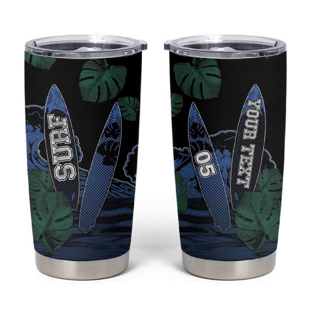 Custom Surfing Tumbler Cup Retro Waves Dot Halftone