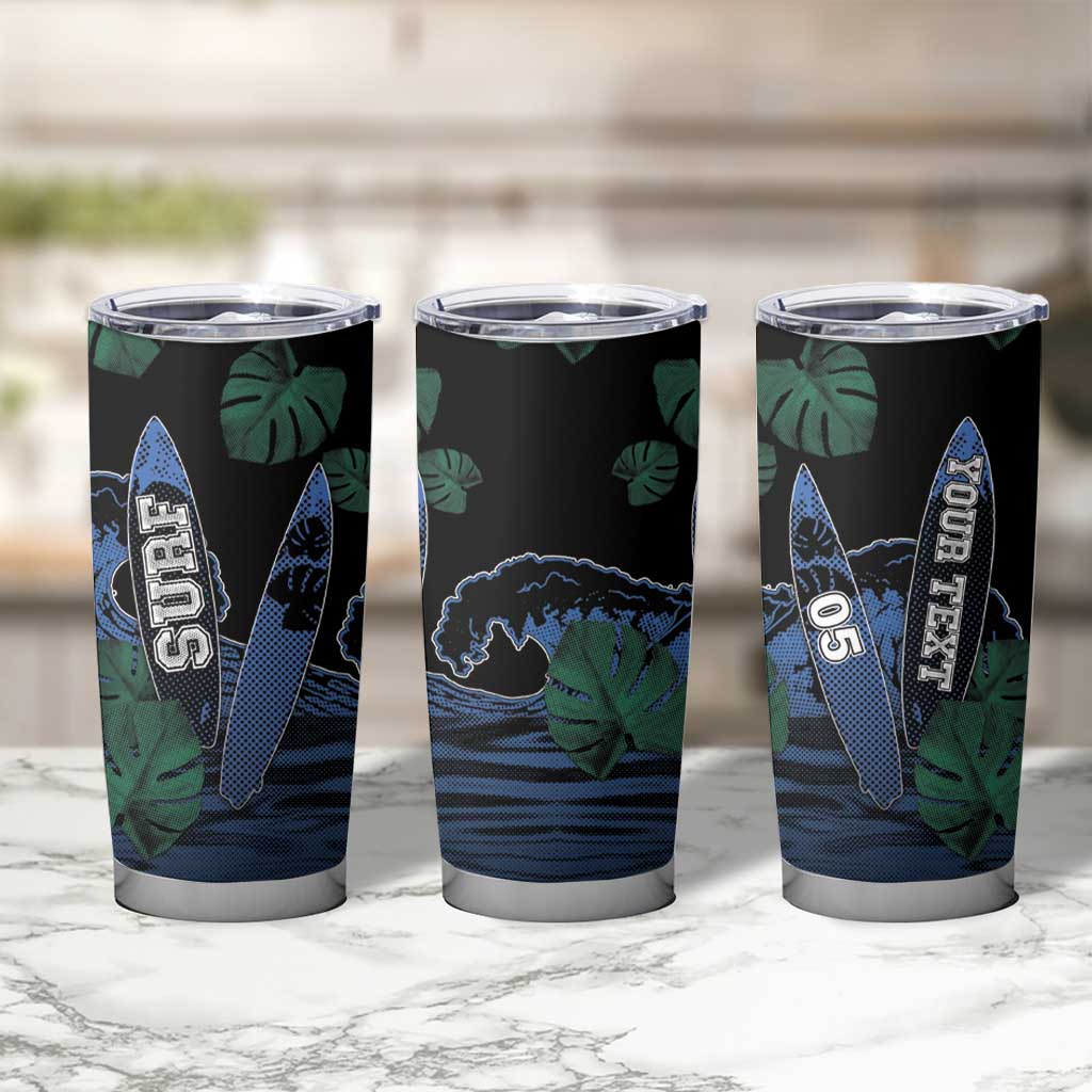 Custom Surfing Tumbler Cup Retro Waves Dot Halftone