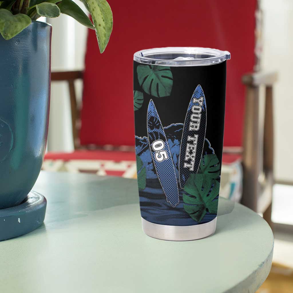 Custom Surfing Tumbler Cup Retro Waves Dot Halftone