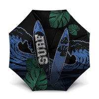 Surfing Umbrella Retro Waves Dot Halftone
