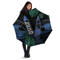 Surfing Umbrella Retro Waves Dot Halftone
