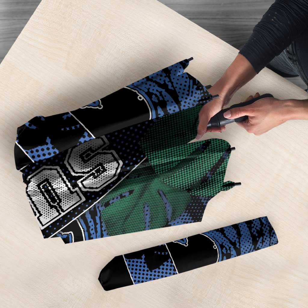 Surfing Umbrella Retro Waves Dot Halftone