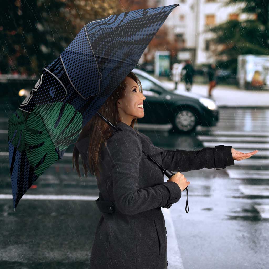 Surfing Umbrella Retro Waves Dot Halftone