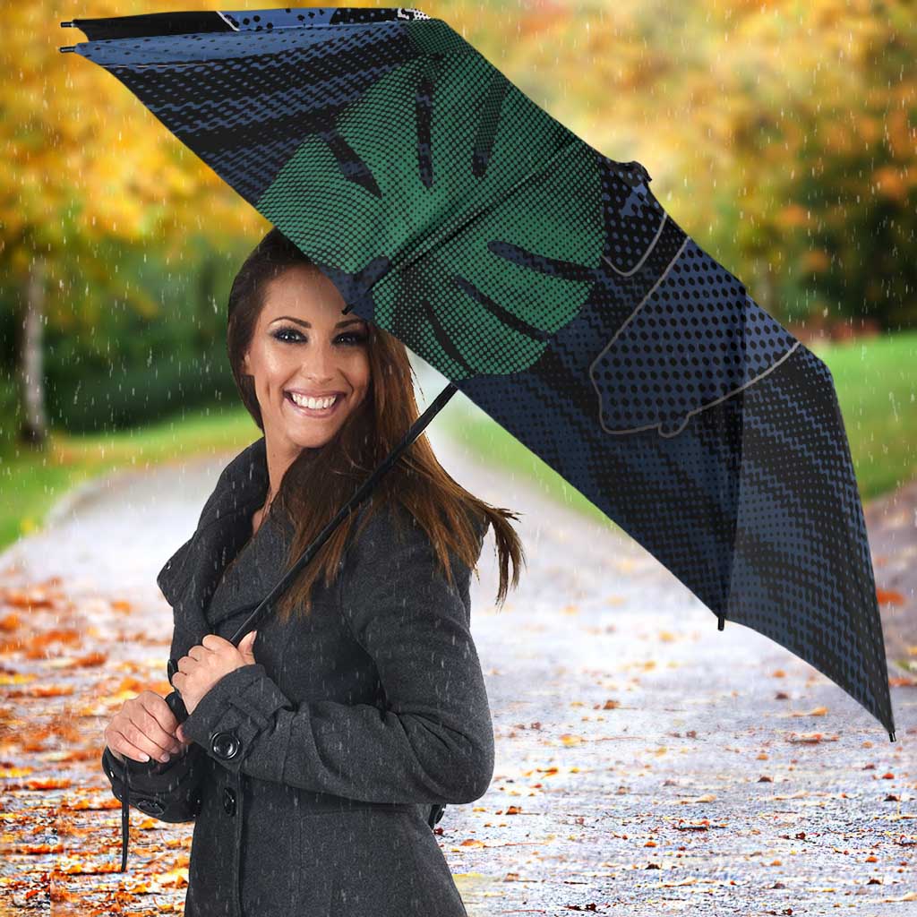Surfing Umbrella Retro Waves Dot Halftone