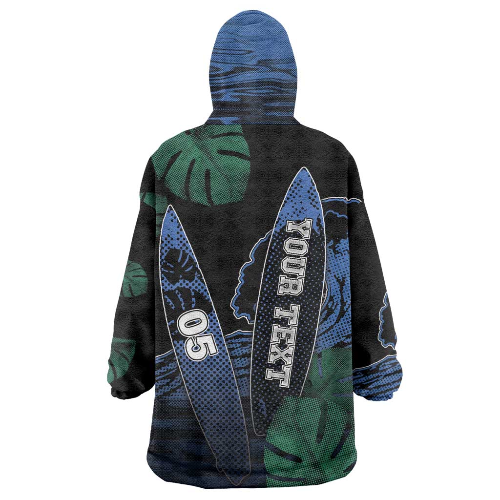 Custom Surfing Wearable Blanket Hoodie Retro Waves Dot Halftone