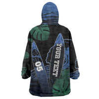 Custom Surfing Wearable Blanket Hoodie Retro Waves Dot Halftone