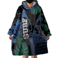 Custom Surfing Wearable Blanket Hoodie Retro Waves Dot Halftone