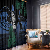 Surfing Window Curtain Retro Waves Dot Halftone