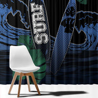 Surfing Window Curtain Retro Waves Dot Halftone