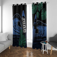 Surfing Window Curtain Retro Waves Dot Halftone