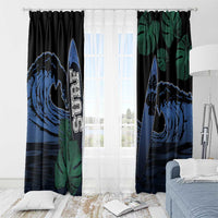 Surfing Window Curtain Retro Waves Dot Halftone