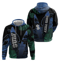 Custom Surfing Zip Hoodie Retro Waves Dot Halftone