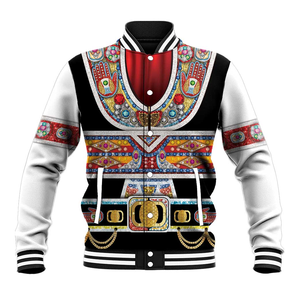 Vintage Rock Star Costume Baseball Jacket Rhinestone Inspired Glam Rock Stage Outfit
